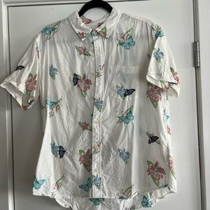 Corridor Butterfly Embroidered Camp Collar Shirt